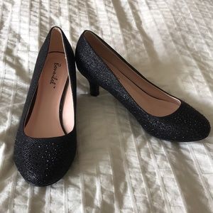Black sparkly heels